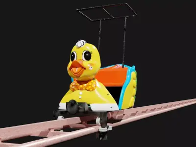 Okpo Land 3D Duck Sky-Cycle Ride Low-poly 3D model