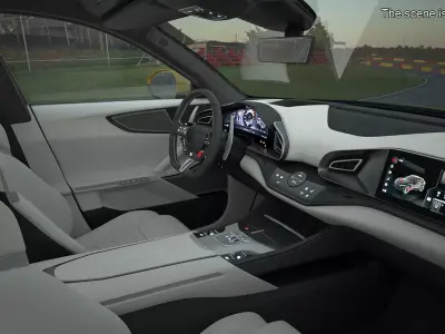 Extreme Crossover Sports Car Yellow Rigged 3D model