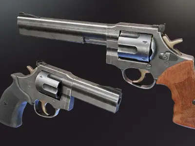 MR73 Revolver Low-poly 3D model