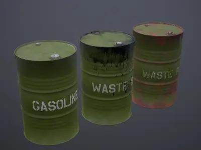 Military Barrel - PBR - Low-poly 3D model