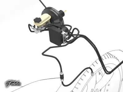 Car brake system 3D model