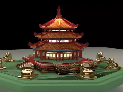 Chinese ancient tower 3D model