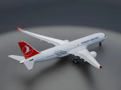 Airbus A350-900 XWB Turkish Airways Livery 3D model