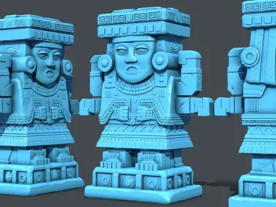 Statue Aztec Chalchiutlicue HP 3D print model