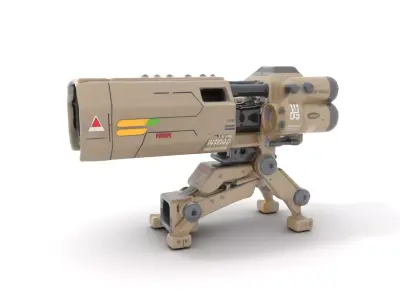 Futuristic Artillery Cannon Model Pack Low-poly 3D model