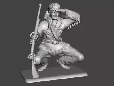 TRAPER figurine of man holding rifle Free 3D model