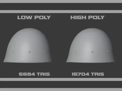 Chinese GK90 Ballistic Nylon Airborne Helmet Low-poly 3D model