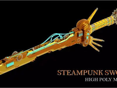 Steampunk Sword 3D model