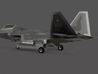 F-22A Raptor 3D Model Low-poly 3D model