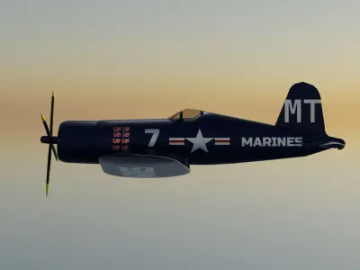 F4 U Corsair Low-poly 3D model