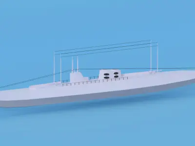 U-boat German Military WW2 Low-poly 3D model