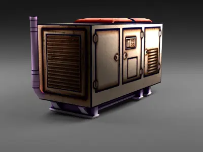 Cartoon Electricity generator Low-poly 3D model