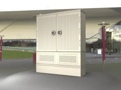 Electrical Distribution Cabinet 124 Low-poly 3D model