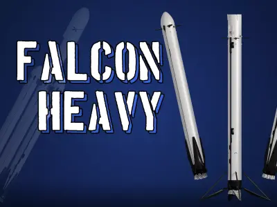 SpaceX Falcon Heavy - Block 5 - Rocket Low-poly 3D model