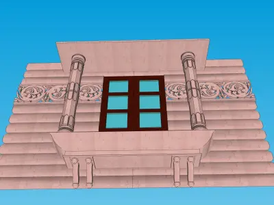 indian jodhpuri stone jharokha 3D model