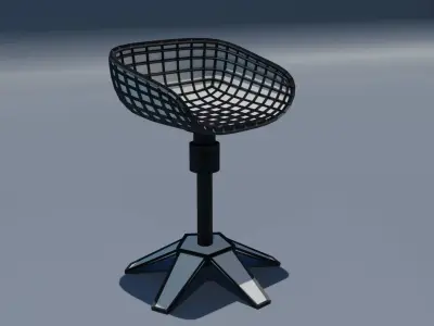 Red leather chair Free low-poly 3D model
