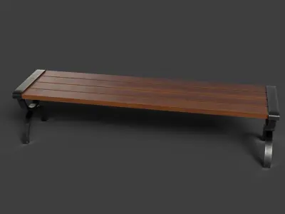 bench Low-poly 3D model 17