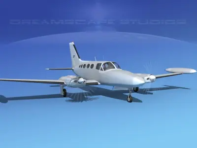 Cessna 414 Chancellor Bare Metal 3D model