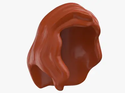 Lego Hair 02 Light Brown 3D model