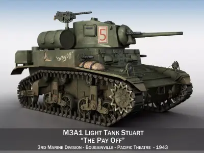 M3A1 Light Tank Stuart - The Pay Off 3D model