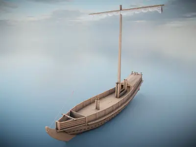 Godairikisen Japanese Ship Low-poly 3D model