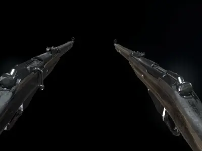 PBR Mosin-Nagant Soviet Rifle Low-poly 3D model