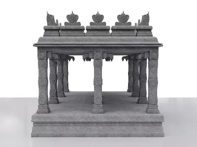 Hindu temple Low-poly 3D model