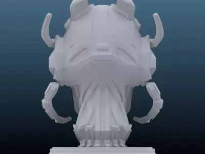 Cyber-Daemon Overlord Skull Bust PM-189 3D print model
