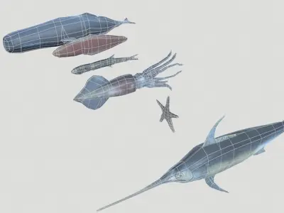 Sea Fish Low-poly 3D model