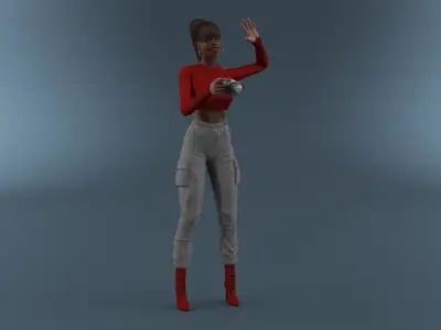 Canon Camera with Photographer 3D model