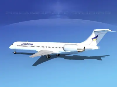 McDonnell Douglas MD-87 Golden Wings 3D model