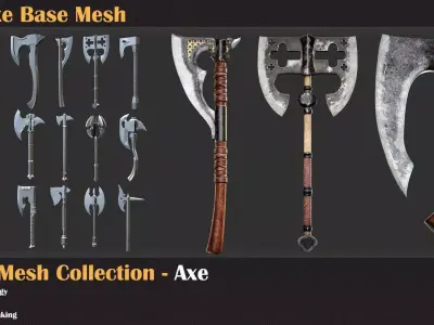 50 Axe Base Mesh - VOL 04 3D model