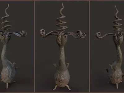 Stylized Fantasy Spiral Flower Low-poly 3D model
