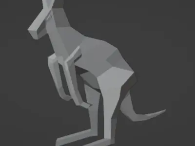  kangaroo low poly 3D model
