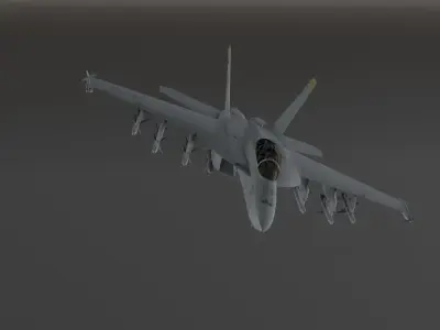FA18 SUPER GRIPPEN Fighter plane - Photorealistic Low-poly 3D model