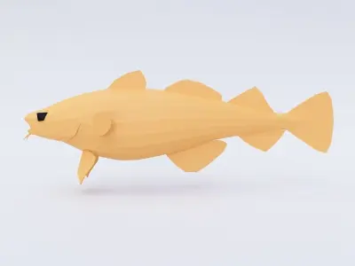 Cod fish low poly 3d model  Low-poly 3D model
