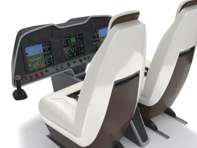 Aircraft Remote Control and Chair 3D model