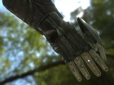 Ornamented Gauntlet Free low-poly 3D model