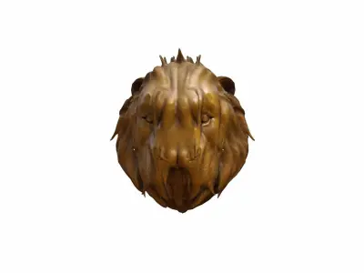 The Golden Lion Is A Majestic Symbol Of Power 3d Render 3D model