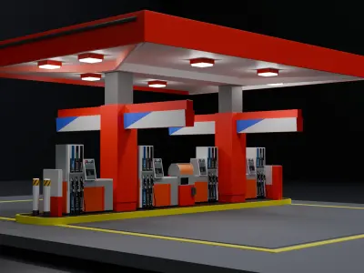 Fuel Station Free 3D model