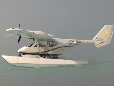 Accord-201 Floatsplane BlackGoldLines Livery Low-poly 3D model