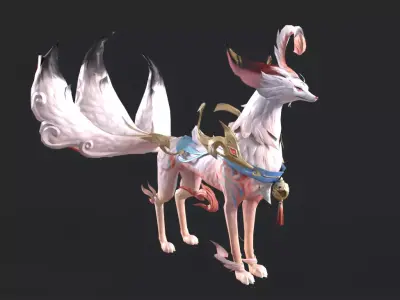 Beautiful fox Low-poly 3D model