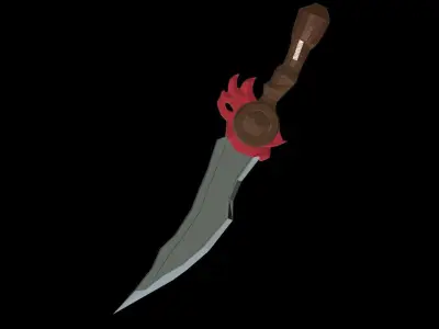 The Enigmatic Low Poly Red-Banded Sword Low-poly 3D model