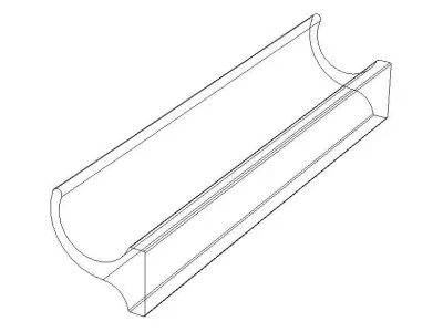 Aluminum Extruded Silver Handle MOD AL-07ft Low-poly 3D model