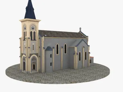 Church Low-poly 3D model