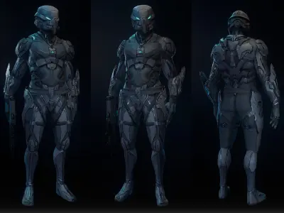 Robot Soldier  Low-poly 3D model