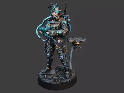Cyberpunk Hacker STL - 3D Print Miniature 3D print model