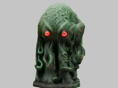 Cthulhu Lovecraftian Idol Figure Horror Fantasy Collectors Low-poly 3D model