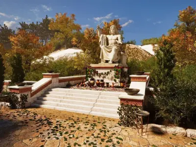 Ancient Greek Stadium Mediterranean Modular Environment Low-poly 3D model