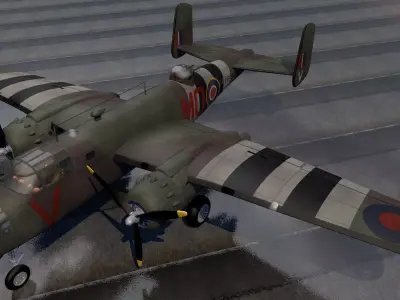 North American Mitchell Mk-2 - RAF 3D model